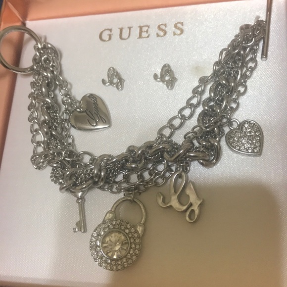 Guess Charm Bracelet and Earrings - Picture 2 of 4